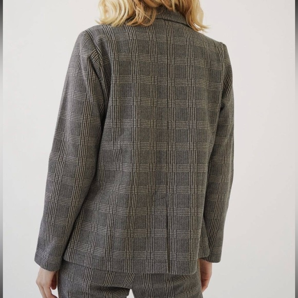 Mystree Houndstooth Plaid Knit Blazer Grey NWT - Picture 5 of 8